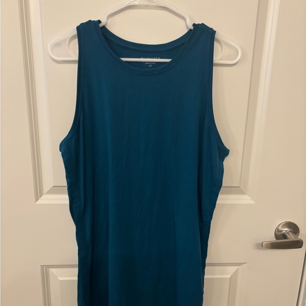 Athleta green teal workout athletic tank top size LT